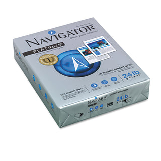 Navigator® Platinum Paper, 99 Bright, 24lb, 8.5 x 11, White, 500 Sheets/Ream, 5 Reams/Carton (SNANPL11245R)