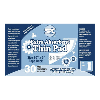 SPC Incontinence Liner 12 Inch Length Moderate Absorbency Thermal Bonded Core One Size Fits Most (1122832_CS)