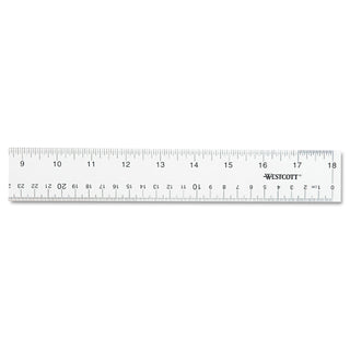 Westcott® Clear Flexible Acrylic Ruler, Standard/Metric, 18" Long, Clear (ACM10564)