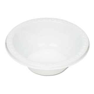 Tablemate® Plastic Dinnerware, Bowls, 12oz, White, 125/Pack (TBL12244WH)