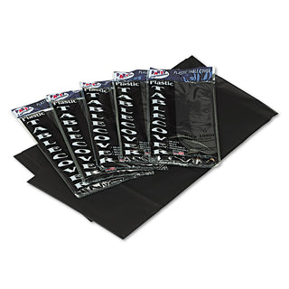 Tablemate® Table Set Rectangular Table Covers, Heavyweight Plastic, 54 x 108, Black, 6/Pack (TBL549BK)