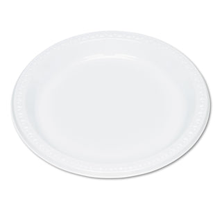 Tablemate® Plastic Dinnerware, Plates, 9" dia, White, 125/Pack (TBL9644WH)
