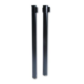 Tatco Adjusta-Tape Crowd Control Posts Only, Steel, 40" High, Black, 2/Box (TCO11611)