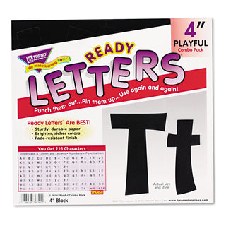 TREND® Ready Letters Playful Combo Set, Black, 4"h, 216/Set (TEPT79741) (TEPT79741)