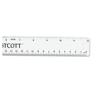 Westcott® Non-Shatter Flexible Ruler, Standard/Metric, 12" Long, Plastic, Clear (ACM13862)