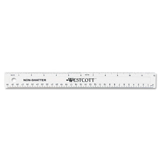 Westcott® Non-Shatter Flexible Ruler, Standard/Metric, 12" Long, Plastic, Clear (ACM13862)