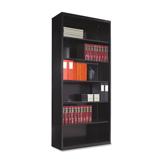 Tennsco Metal Bookcase, Six-Shelf, 34-1/2w x 13-1/2d x 78h, Black (TNNB78BK)