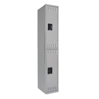 Tennsco Double Tier Locker, Single Stack, 12w x 18d x 72h, Medium Gray (TNNDTS121836AMG)