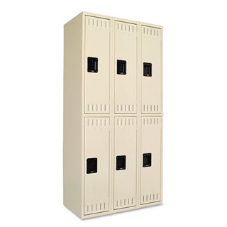 Tennsco Double Tier Locker, Triple Stack, 36w x 18d x 72h, Sand (TNNDTS121836CSD)