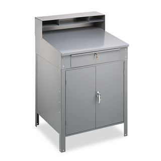 Tennsco Steel Closed Style Desk, 34 1/2" x 39" x 53", Gray (TNNSR58MGY)