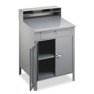 Tennsco Steel Closed Style Desk, 34 1/2" x 39" x 53", Gray (TNNSR58MGY)