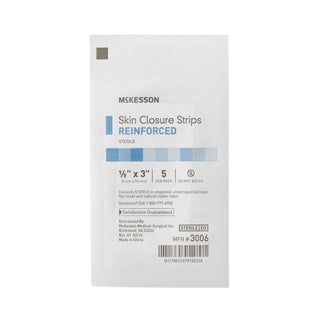 McKesson Skin Closure Strip 1/8 X 3 Inch Nonwoven Material Reinforced Strip White (876305_CS)
