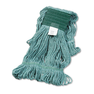 Boardwalk® Super Loop Wet Mop Head, Cotton/Synthetic Fiber, 5" Headband, Medium Size, Green, 12/Carton (BWK502GNCT)
