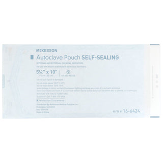 McKesson Sterilization Pouch Ethylene Oxide (EO) Gas / Steam 5-1/4 X 10 Inch Transparent Blue / White Self Seal Paper / Film (960944_CS)