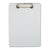 Universal® Plastic Brushed Aluminum Clipboard, Portrait Orientation, 0.5" Clip Capacity, Holds 8.5 x 11 Sheets, Silver (UNV40303)