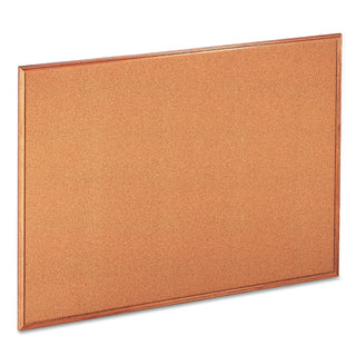 Universal® Cork Board with Oak Style Frame, 48 x 36, Natural Surface (UNV43604)