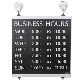 Headline® Sign Century Series Business Hours Sign, Heavy-Duty Plastic, 13 x 14, Black (USS4247) (USS4247)