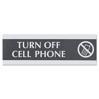 Headline® Sign Century Series Office Sign,TURN OFF CELL PHONE, 9 x 3 (USS4759)