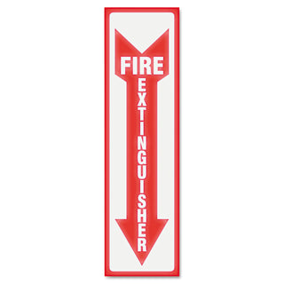 Headline® Sign Glow In The Dark Sign, 4 x 13, Red Glow, Fire Extinguisher (USS4793) (USS4793)