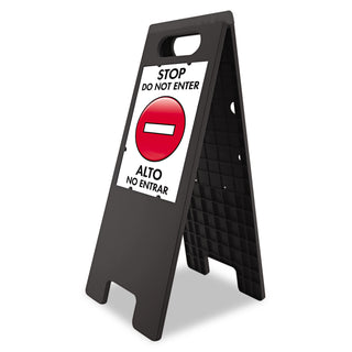 Headline® Sign Floor Tent Sign, Doublesided, Plastic, 10 1/2" x 25 1/2", Black (USS5694)