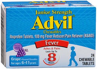 Advil® Pain Relief 100 mg Strength Ibuprofen Chewable Tablet 24 per Bottle (989191_BT)