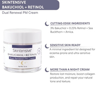 Skintensive® Bakuchiol + Retinol Dual Renewal PM Cream Facial Moisturizer 1.6 oz. Jar Unscented Cream (1267986_EA)