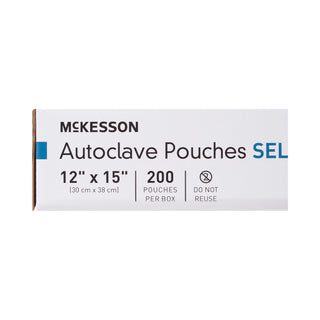 McKesson Sterilization Pouch Ethylene Oxide (EO) Gas / Steam 12 X 15 Inch Transparent Blue / White Self Seal Paper / Film (960947_BX)