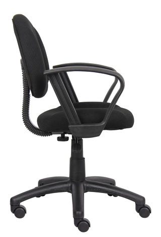Boss Black Deluxe Posture Chair w/Loop Arms (B317-BK)