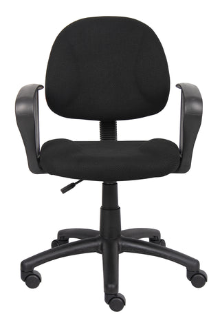 Boss Black Deluxe Posture Chair w/Loop Arms (B317-BK)