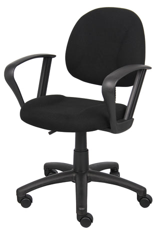 Boss Black Deluxe Posture Chair w/Loop Arms (B317-BK)