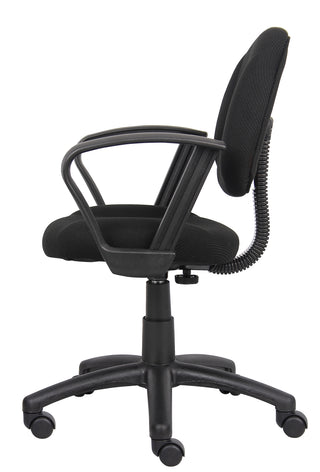 Boss Black Deluxe Posture Chair w/Loop Arms (B317-BK)