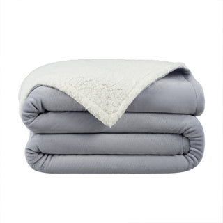 Host & Home Plush to Sherpa Blankets (Throw) 50x60 Grey (P-TH-PF-5060-GY)