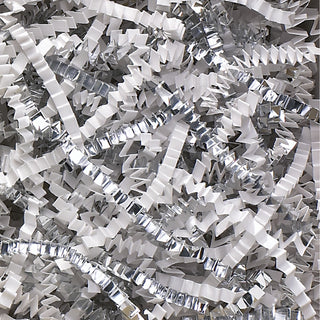 10 lb. White and Silver Metallic Blend Crinkle Paper, Each (CPB10DD)