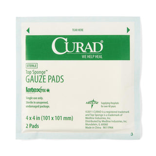 Curad® Sterile Post-Op Top Sponges Gauze Pads, 4" x 4", 1 BX (CUR21442Z)
