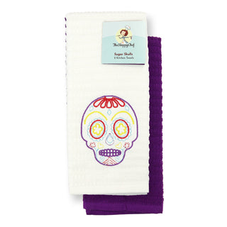 Sloppy Chef Lucky Kitchen Towel 16x26 Skull (2pc Set) (PNP-SC-KT2-SK)