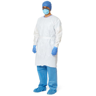 Medline Microporous AAMI Level 3 Isolation Gown, White, Size XL, 50/CS (NONLV350XL)