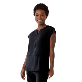 Medline Nolita AVE Women's Tunic Scrub Top, Black, XS, 1 EA (4806BLKXS)
