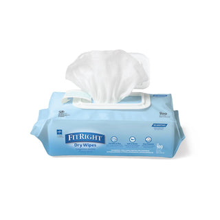 Fitright Soft Dry Wipes, 8" x 8", 100/PK (FRDW263854Z)