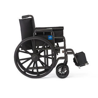 Medline 18" Wide K1 Basic Nylon Wheelchair with Swing-Back Desk-Length Arms and Swing-Away Footrests, 1 EA (K1186N22S)