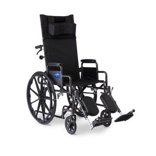 Medline Reclining Wheelchair with Desk-Length Arms, Nylon, 16" Wide, 1 EA (KR168N21E)