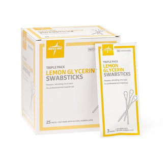 Medline Lemon Glycerin Oral Swabsticks, 3/Pack, 750/CS (MDS090600)