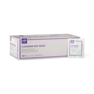 Medline Cleansing Towelettes with Isopropyl Alcohol, 5" x 7", 100/BX (MDS094184H)