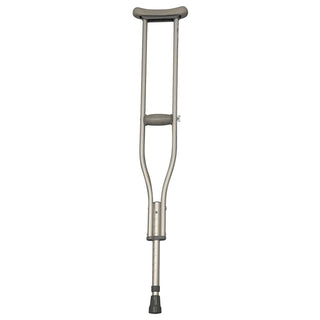 Medline Basic Aluminum Crutches, 250 lb. Capacity, Tall Adult, Adjust 52.5"-60.5" High, 1 PR (MDS50514-10H)