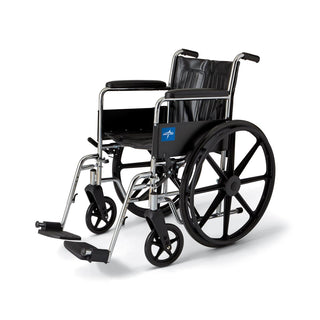 Medline Excel Wheelchair with Permanent Arms, Swing-Away Footrests, 18", 1 EA (MDS806150D)