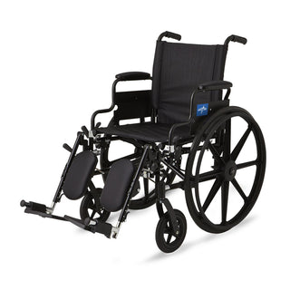 Medline K4 Lightweight Wheelchair with Swing-Back Desk-Length Arms and Detachable Swing-Away Elevating Leg Rests, 300 lb. Weight Capacity, 18" Width, 1 EA (MDS806550)