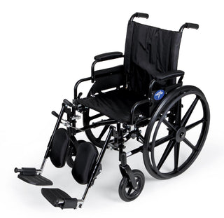 Medline K4 Extra-Wide Lightweight Wheelchair with Swing-Back Desk-Length Arms and Elevating Leg Rests, 350 lb. Weight Capacity, 20" Width, 1 EA (MDS806565)