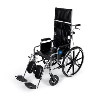 Medline Excel Reclining Wheelchair with Removable Desk-Length Arms and Elevating Leg Rests, 300 lb. Weight Capacity, 18" Width, 1 EA (MDS808450)