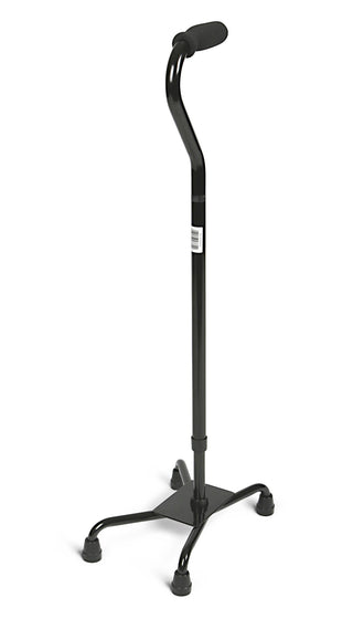 Medline Aluminum Quad Cane with Large Base, 300 lb. Weight Capacity, Black, 2/CS (MDS86228)