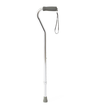 Medline Aluminum Fashion Cane with Offset Handle, Chrome, 1 EA (MDS86420CHRH1)