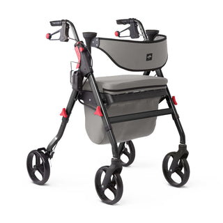 Medline Empower Rollator with Microban-Treated Touch Points and Seat, Black, 1 EA (MDS86845BK)
